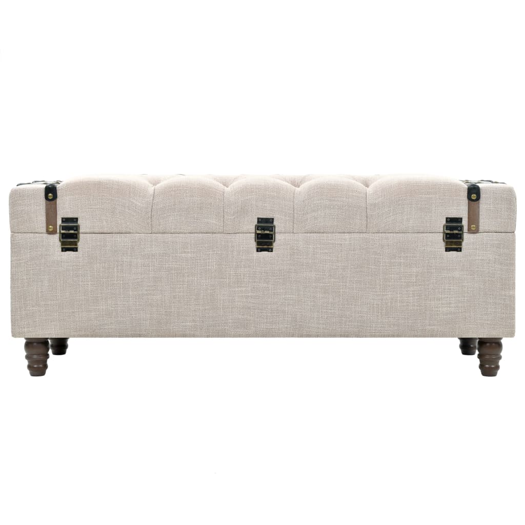Aufbewahrungsbank-Set 3-tlg. Massivholz und Stahl 112x37x45 cm – Bild 4